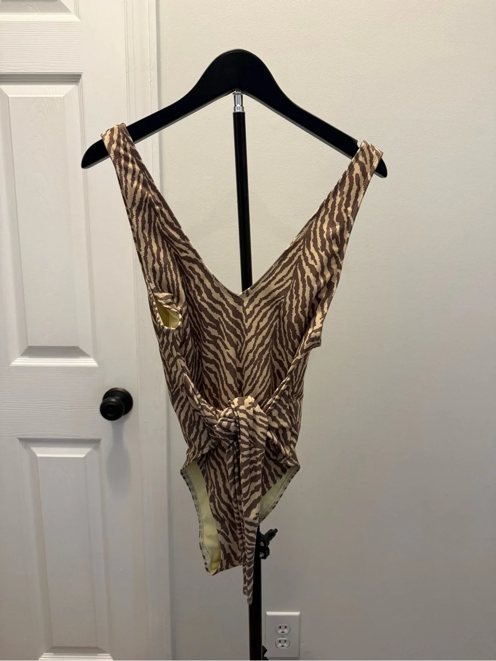 NWT Charlie Holiday Effie Zebra-Print One Piece Swimsuit